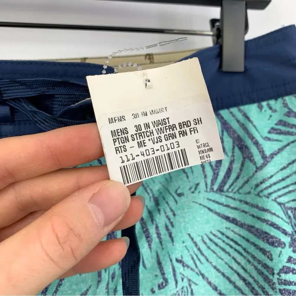 PATAGONIA Stretch Wavefarer Boardshorts Rain Fern Speckle Vjosa Green 30